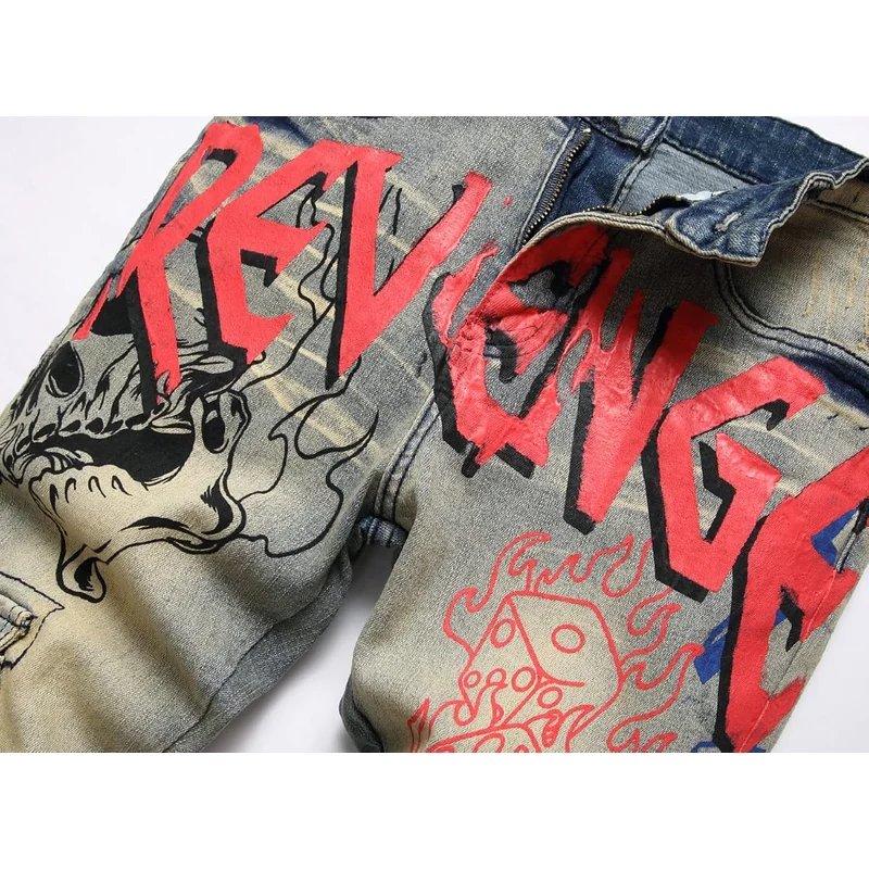 Straight Slim Fit Patchwork Designer Jeans Backwoods Clothes clothing